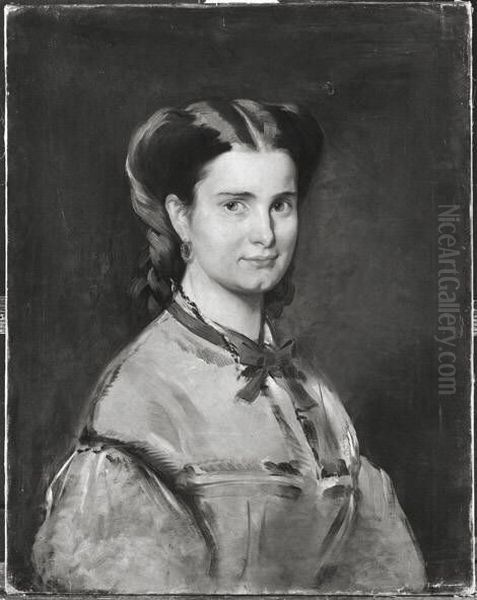 Bildnis einer jungen Frau Oil Painting by Baron Heinrich von Angeli