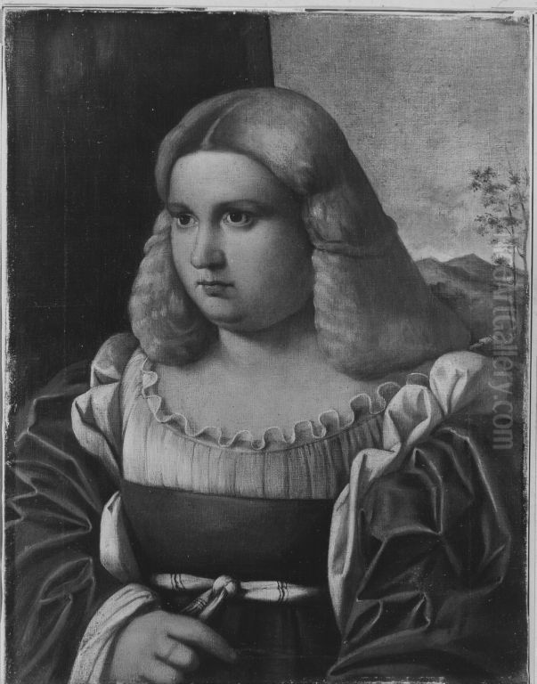 Bildnis einer Dame (nach Alessandro Oliverio) Oil Painting by August Wolf