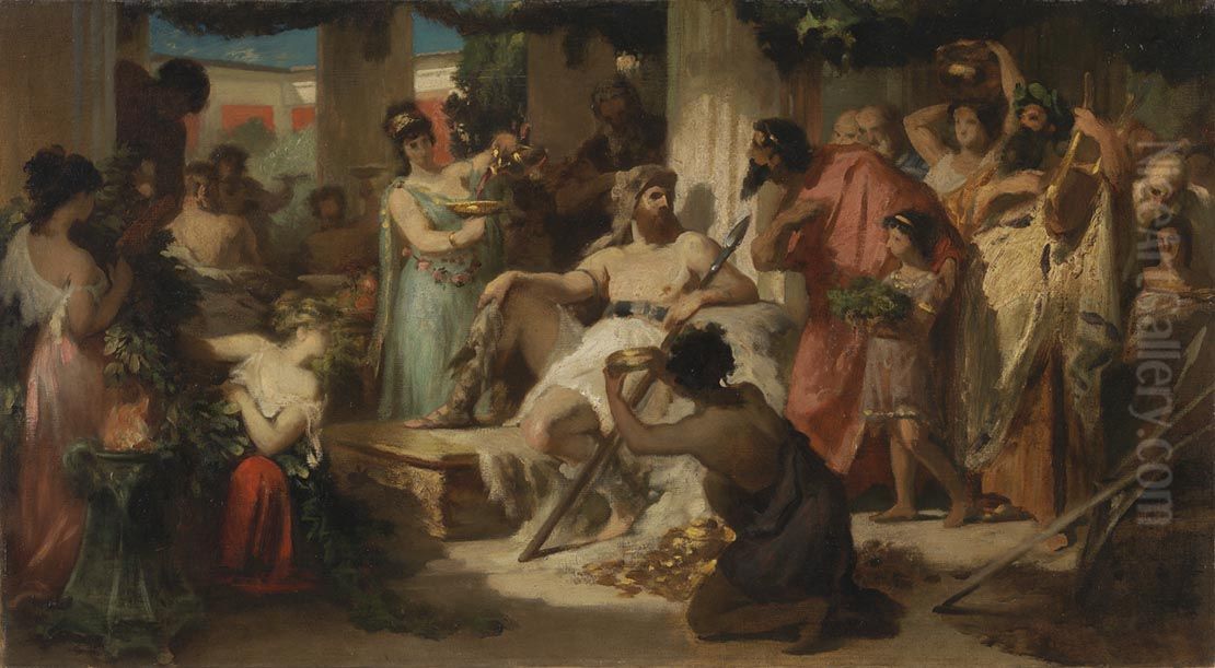 Alarich in Athen Oil Painting by Ludwig Thiersch