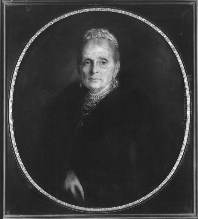 Helene Freifrau von Fabrice Oil Painting by Lenbach Franz Von