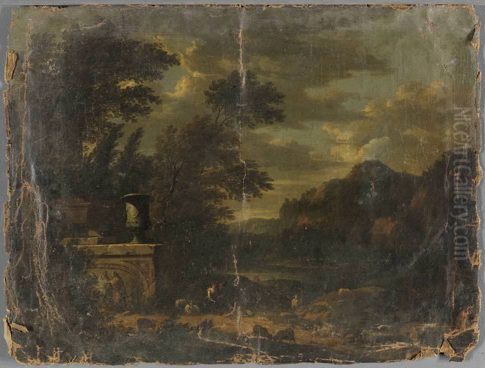 Italienische Ideallandschaft Oil Painting by Johannes Glauber