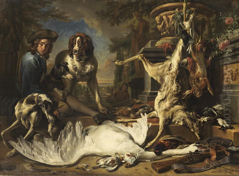 Jagdbeutestillleben mit Schwan Oil Painting by Jan Weenix