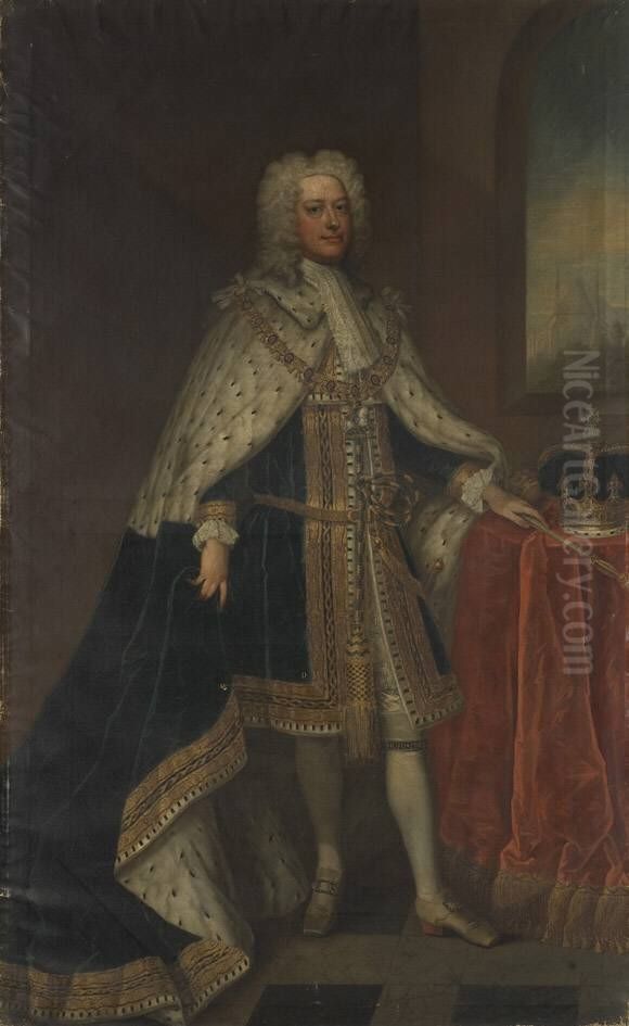 Konig Georg II. von England (Kronungsportrat) Oil Painting by Charles Jervas
