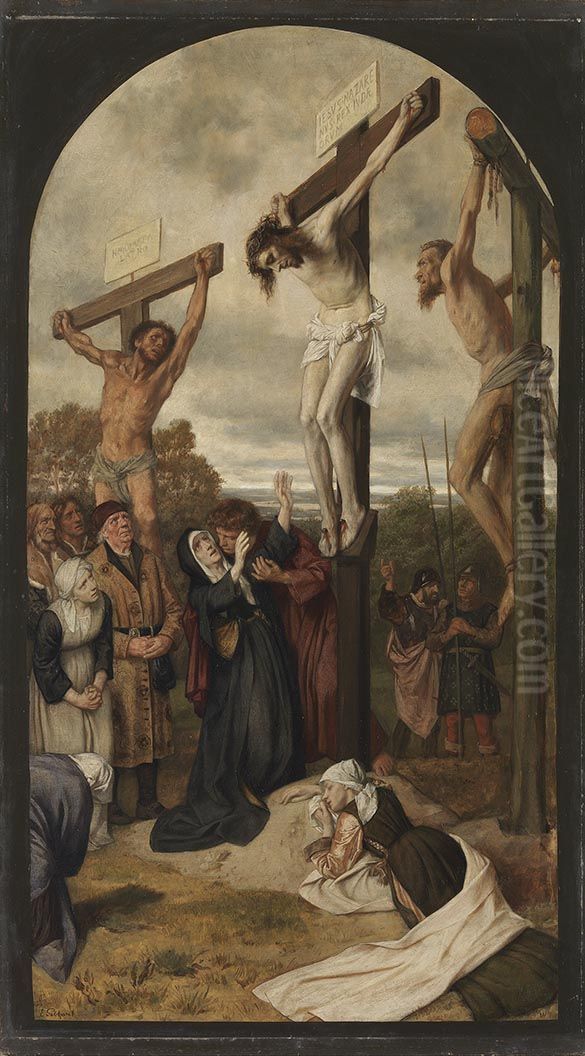 The crucifixion Oil Painting by Eduard Karl Franz von Gebhardt