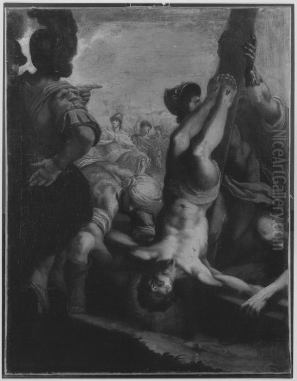 Die Kreuzigung des hl. Petrus Oil Painting by Antonio Tempesta