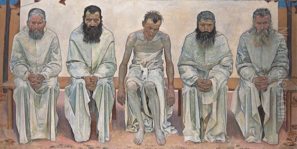 Die Lebensmuden Oil Painting by Ferdinand Hodler