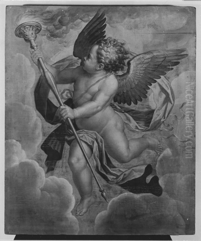 Engel mit Fackel Oil Painting by Peter Candid