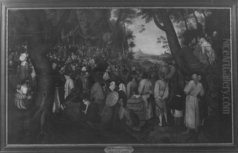 Predigt Johannes des Taufers (nach Pieter Bruegel d. A.) Oil Painting by Pieter Brueghel the Younger