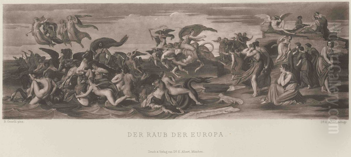 Der Raub der Europa Oil Painting by Bonaventura Genelli