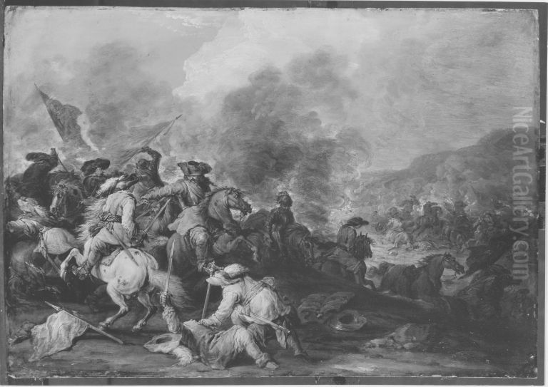 Reitergefecht Oil Painting by Jacques-Ignace Parrocel