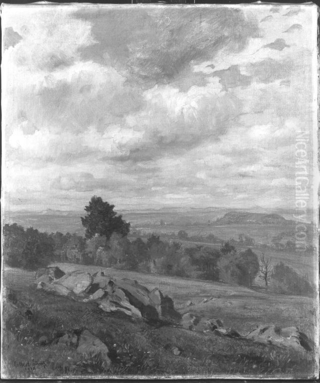 Rhonlandschaft im Herbst Oil Painting by Albert Lang