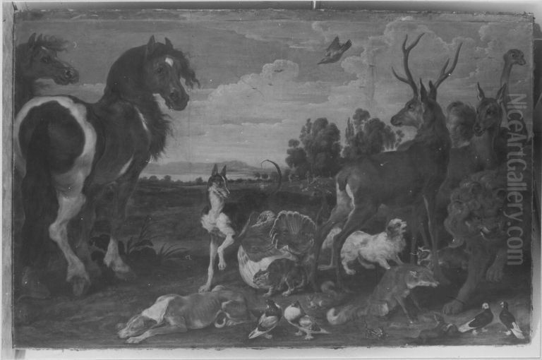 Paradieslandschaft Oil Painting by Paul de Vos