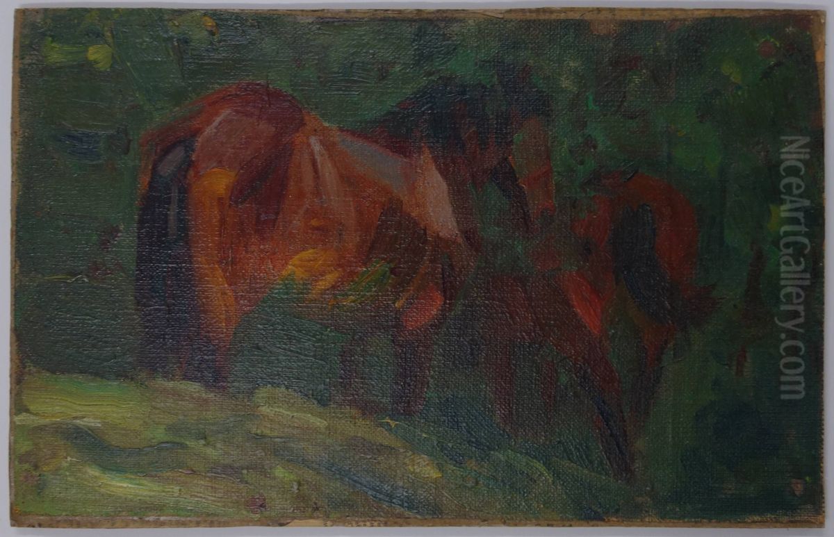 Pferdeskizze II Oil Painting by Franz Marc