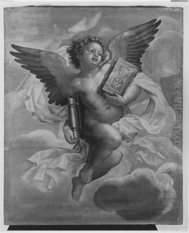 Fliegender Engel mit zwei Buchern Oil Painting by Peter Candid