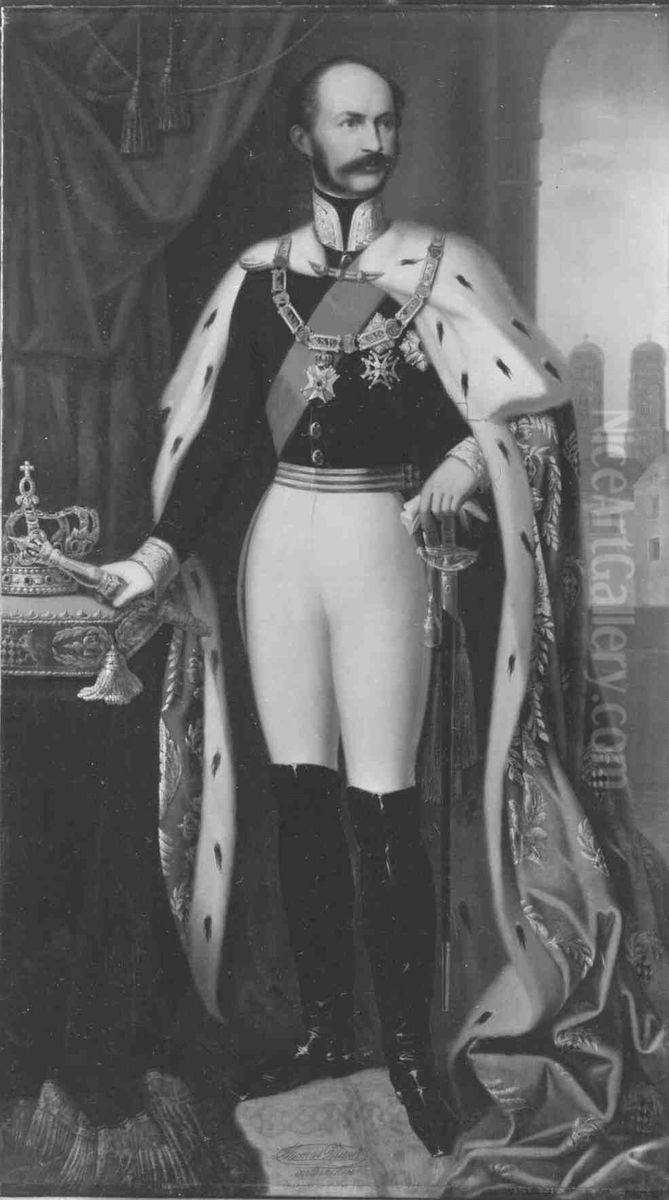 Konig Maximilian II. von Bayern Oil Painting by Thomas Georg Driendl