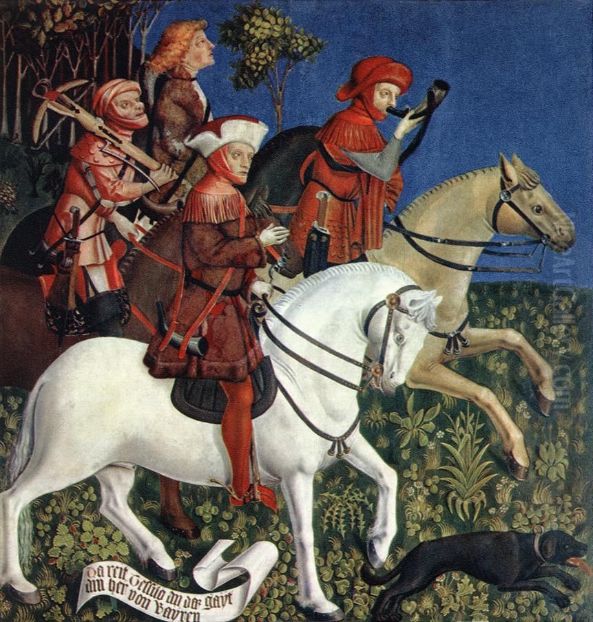 Prince Tassilo Rides to Hunting Oil Painting by Master of the Polling Panels