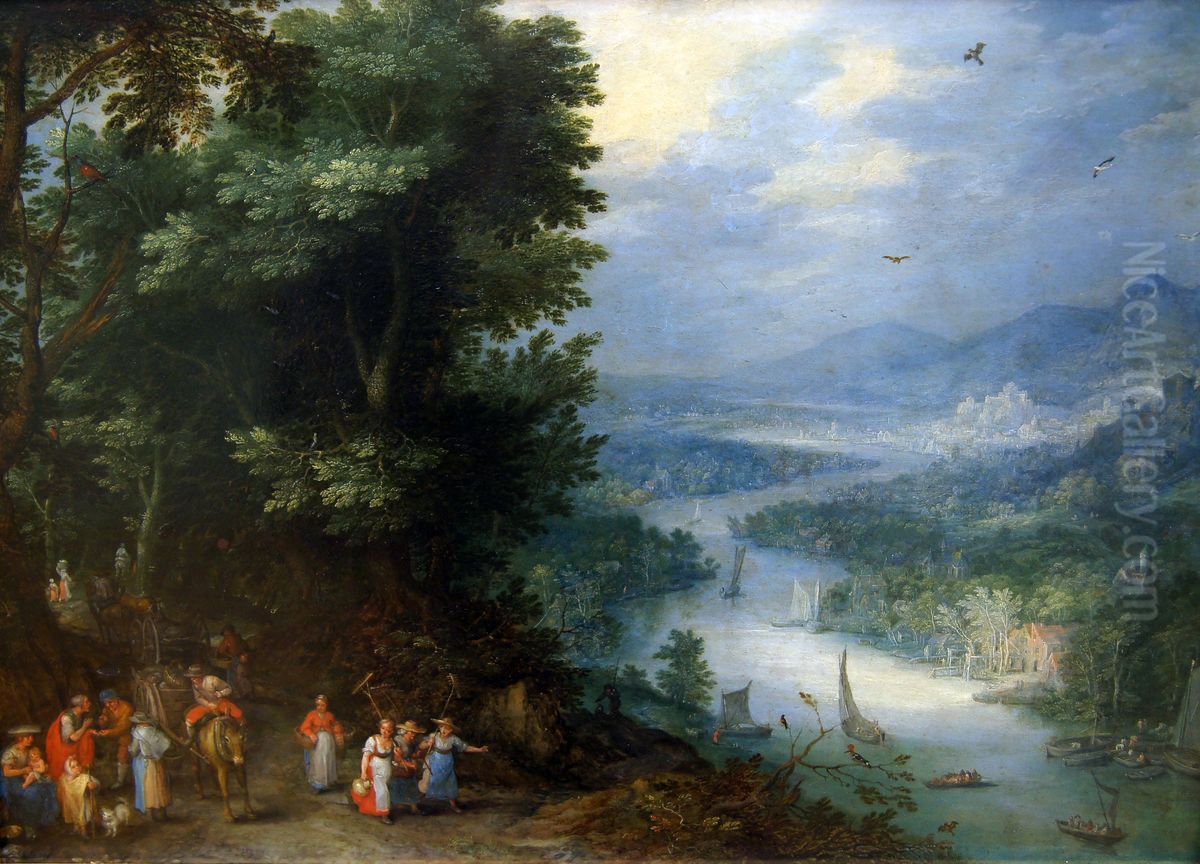 Flusslandschaft Oil Painting by Jan Brughel