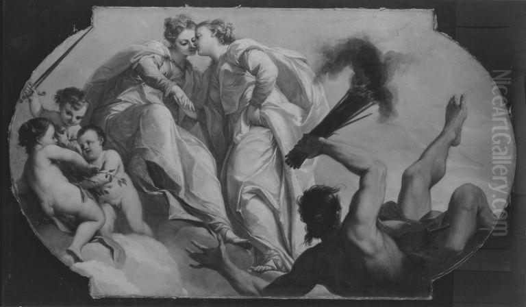 Friede und Gerechtigkeit Oil Painting by Antonio Bellucci