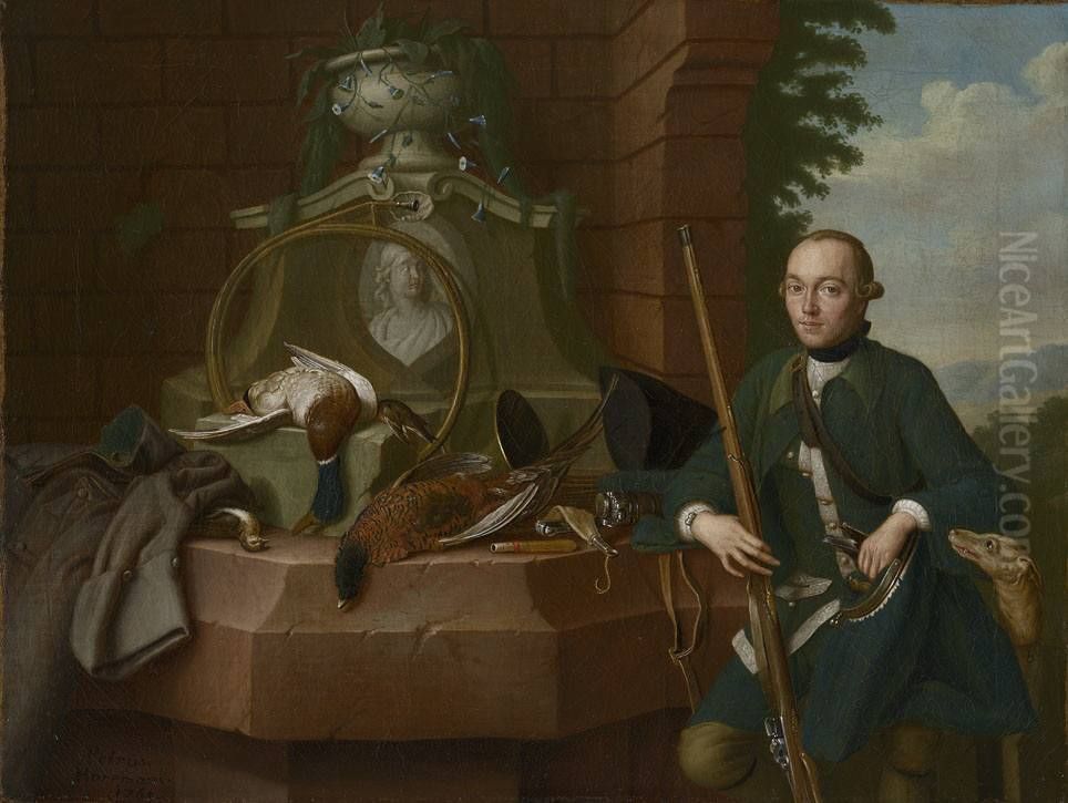 Jagdstillleben mit Jager Oil Painting by Peter Jacob Horemans