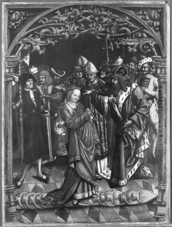 Kaiserin Kunigunde geht uber gluhende Pflugscharen Oil Painting by Hans Holbein the Elder