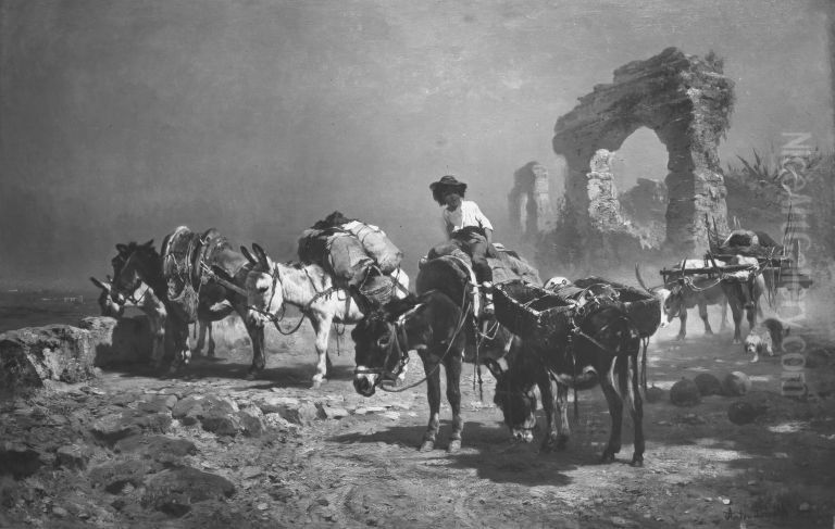 Kalber Oil Painting by Anton Braith