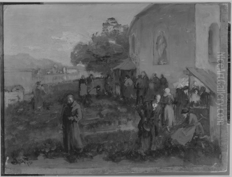 Kirche von Herrenchiemsee Oil Painting by Josef Wopfner