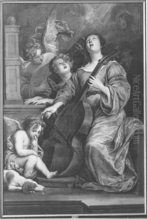 Hl. Cacilie Oil Painting by Thomas Willeboirts Bosschaert