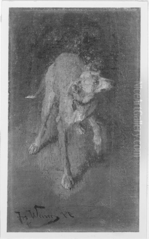 Hund, vorwarts schreitend Oil Painting by Joseph Emanuel Weiser