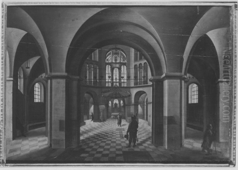 Inneres des Aachener Domes Oil Painting by Hendrik van Steenwijk I