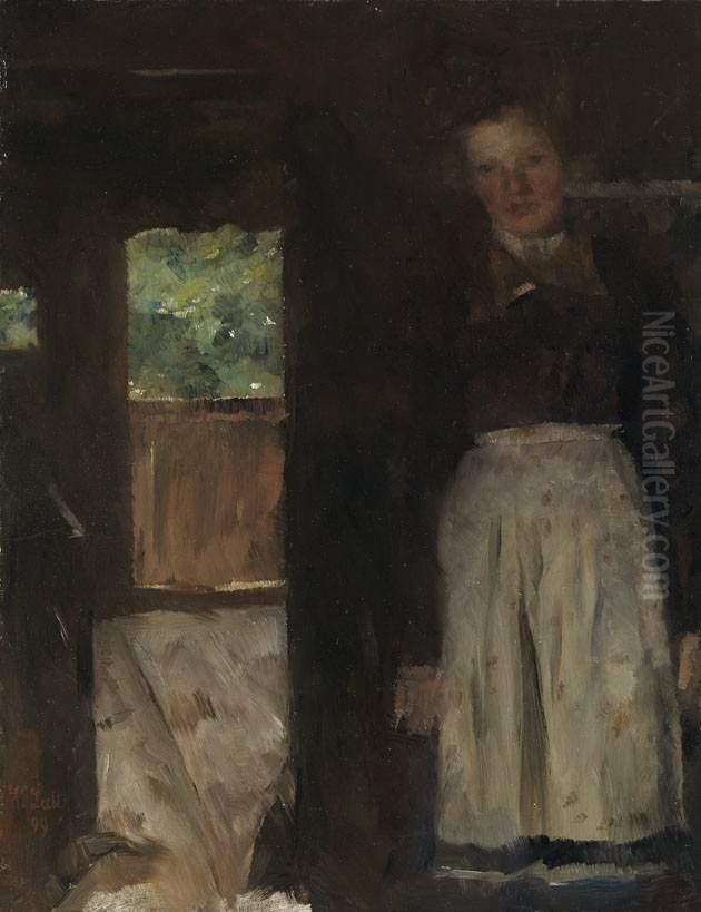 Interieur Oil Painting by Wilhelm Leibl