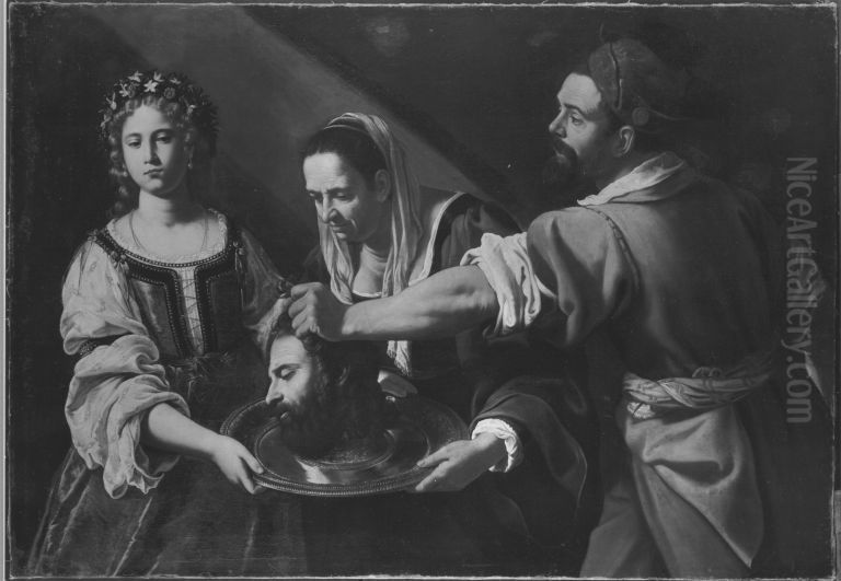 Salome empfangt das Haupt des Johannes Oil Painting by Caravaggio