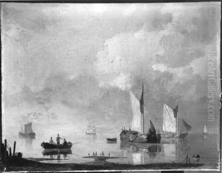 Seestuck Oil Painting by Hermanus Koekkoek