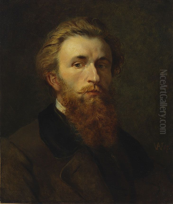 Selbstbildnis Oil Painting by August Wolf