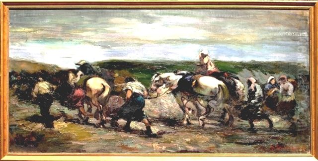 Migration of Armenians Oil Painting by Hrant Stepanyan