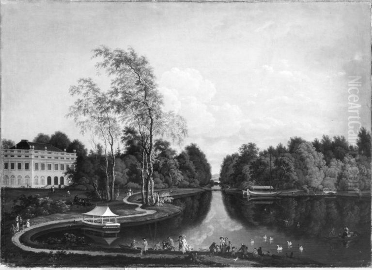 Oberer See im Schonen Busch bei Aschaffenburg (Aschaffenburger Zyklus) Oil Painting by Ferdinand Kobell