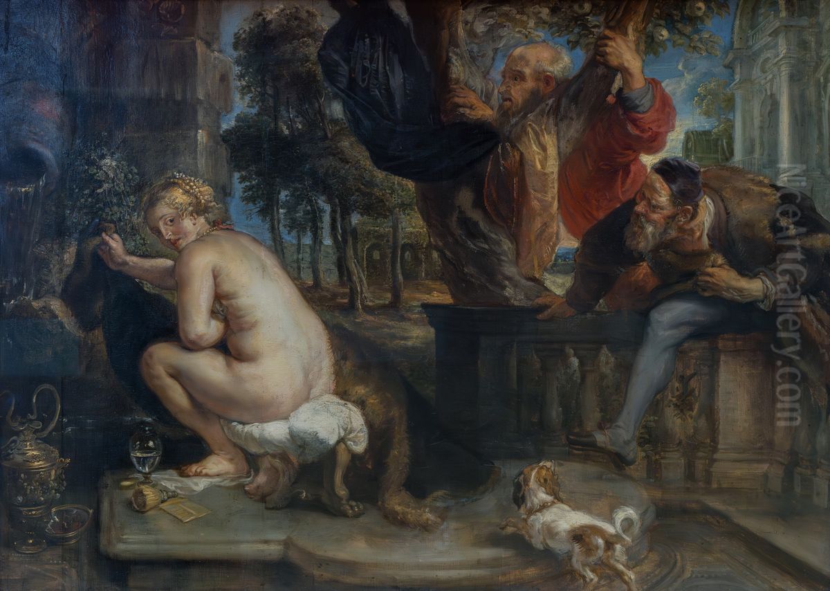 Susanna and the Elders Oil Painting by (studio of) Rubens, Peter Paul