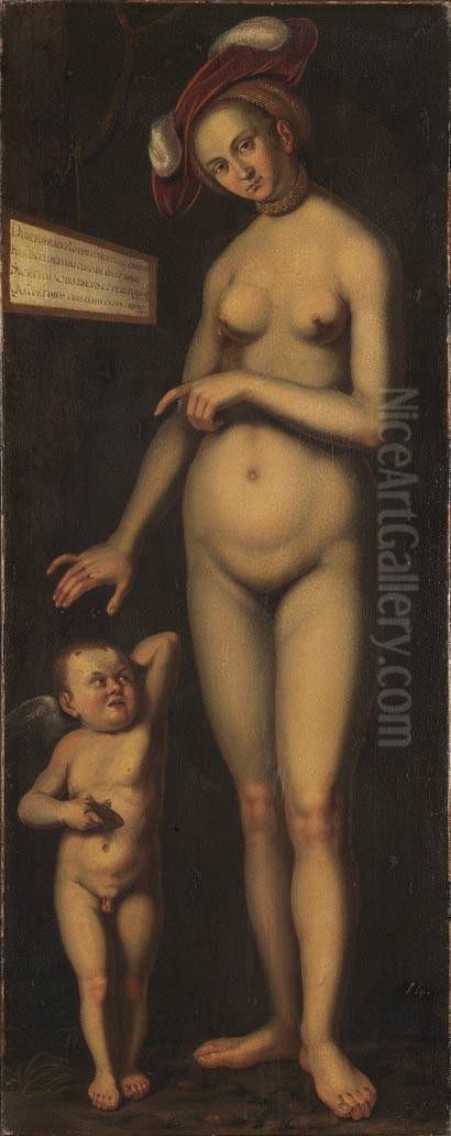 Venus und Amor als Honigdieb Oil Painting by Lucas Cranach the Elder