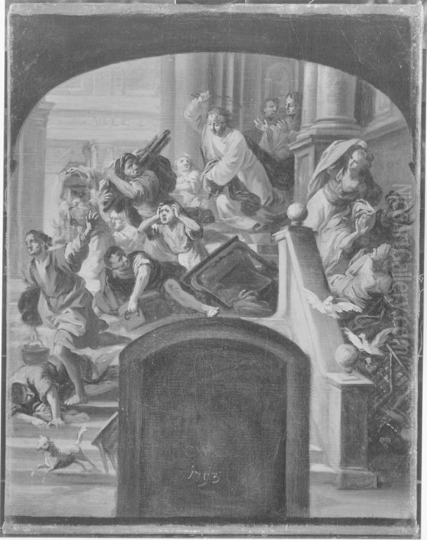 Vertreibung der Handler aus dem Tempel Oil Painting by Christian Winck