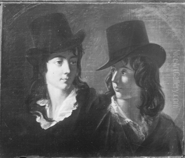 Zwei Sohne des spanischen Gesandten Nunez Oil Painting by Johann Peter Von Langer