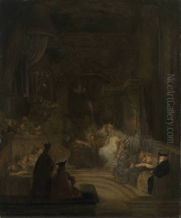 Der zwolfjahrige Jesus im Tempel Oil Painting by Salomon Koninck