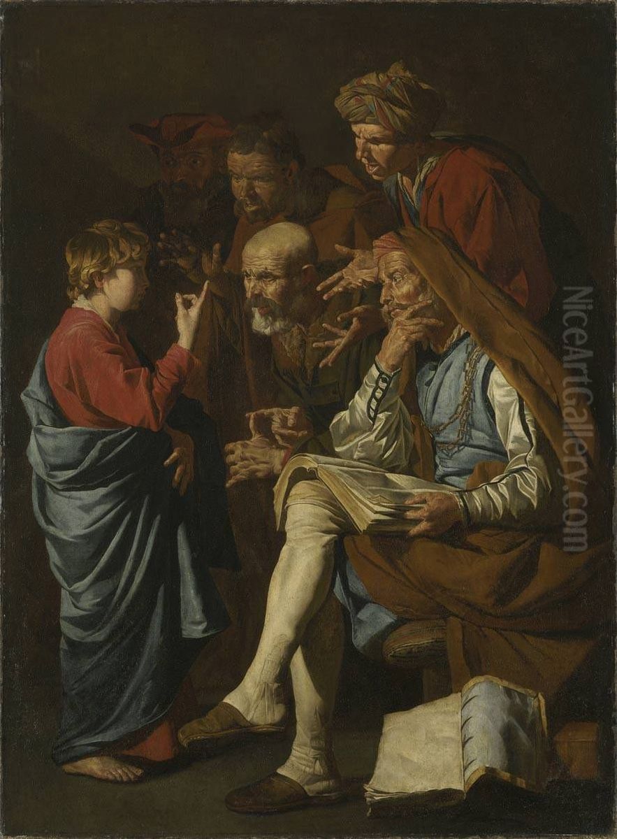 Christ among the docters Oil Painting by Matthias Stom