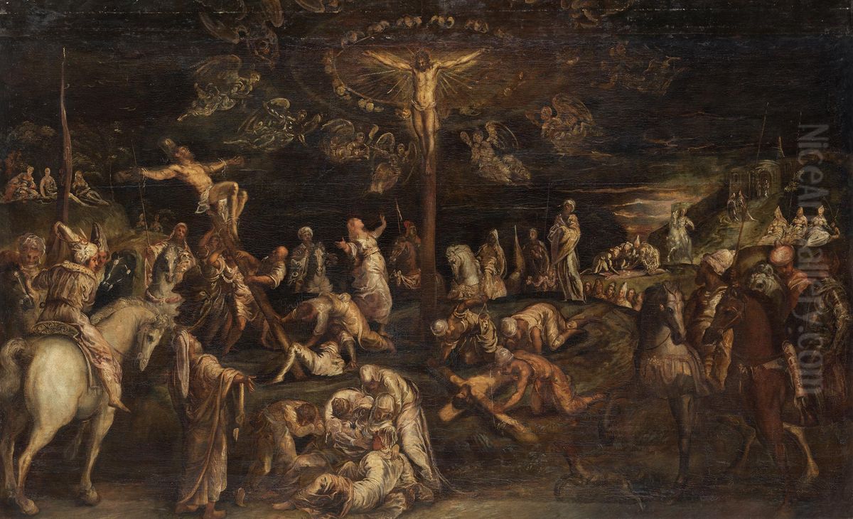 Die Kreuzigung Christi Oil Painting by Jacopo Tintoretto