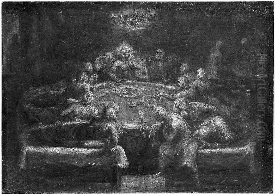 Das letzte Abendmahl Oil Painting by Otto van Veen