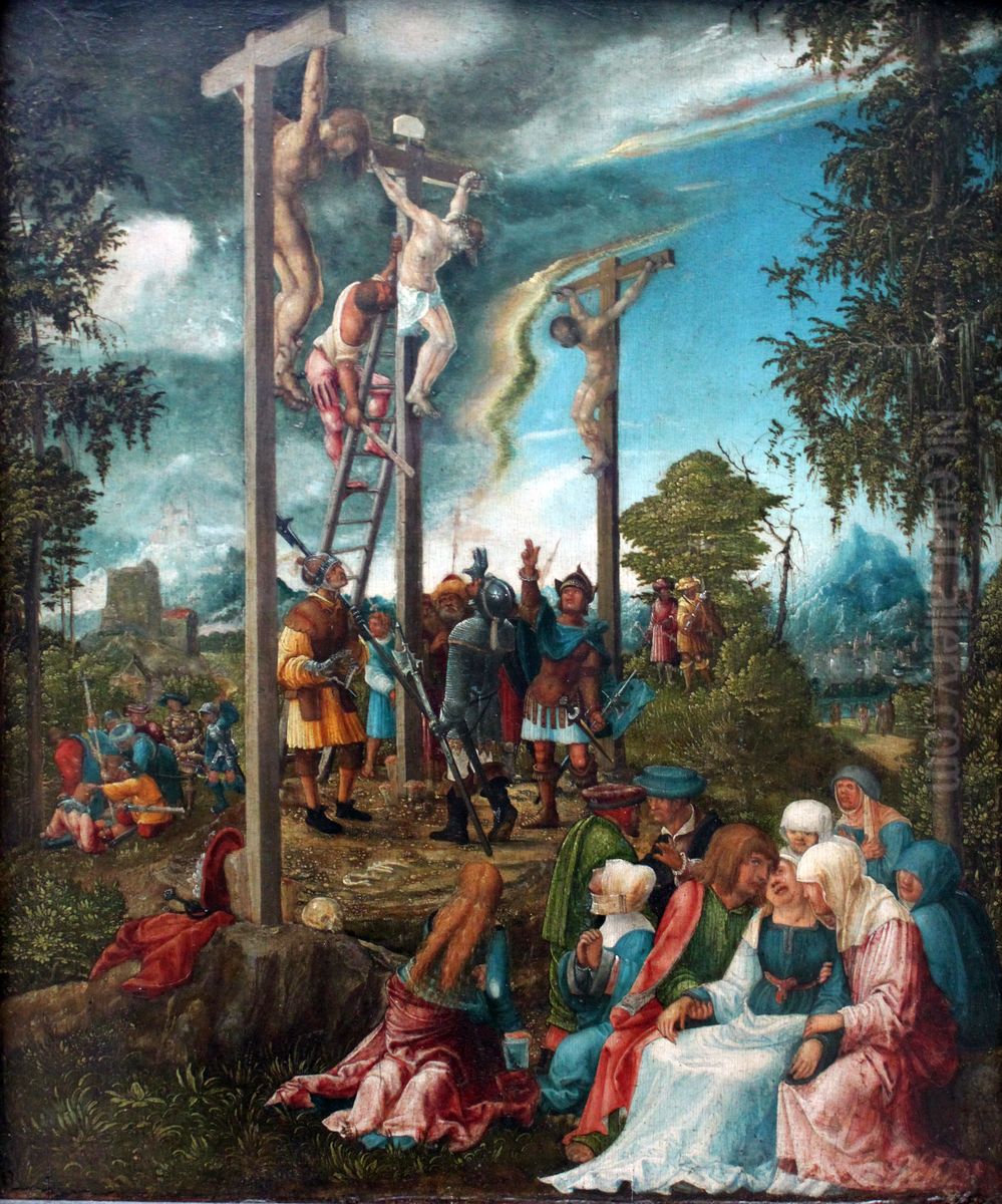 CalvaryDeutsch:Kalvarienberg Oil Painting by Albrecht Altdorfer