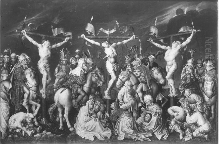 Tegernseer Kalvarienberg: Mittelbild des Hochaltarretabels der Klosterkirche Tegernsee Oil Painting by Gabriel Angler