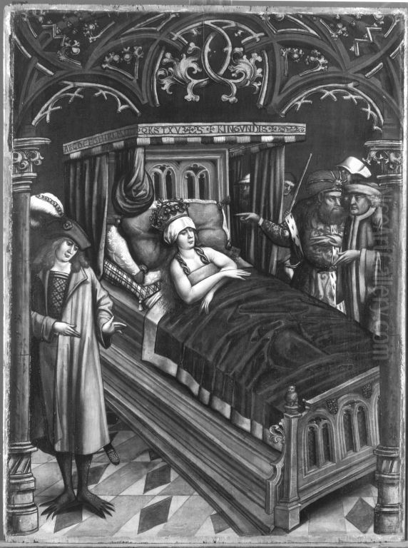 Der Teufel in Gestalt eines Junglings im Gemach der Kaiserin Kunigunde Oil Painting by Hans Holbein the Elder