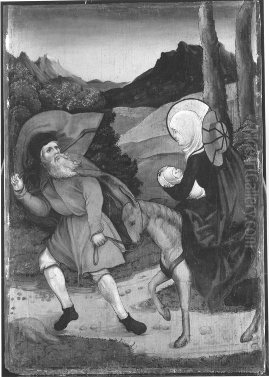 Die Flucht nach Agypten Oil Painting by Hans Leonhard Schaufelein