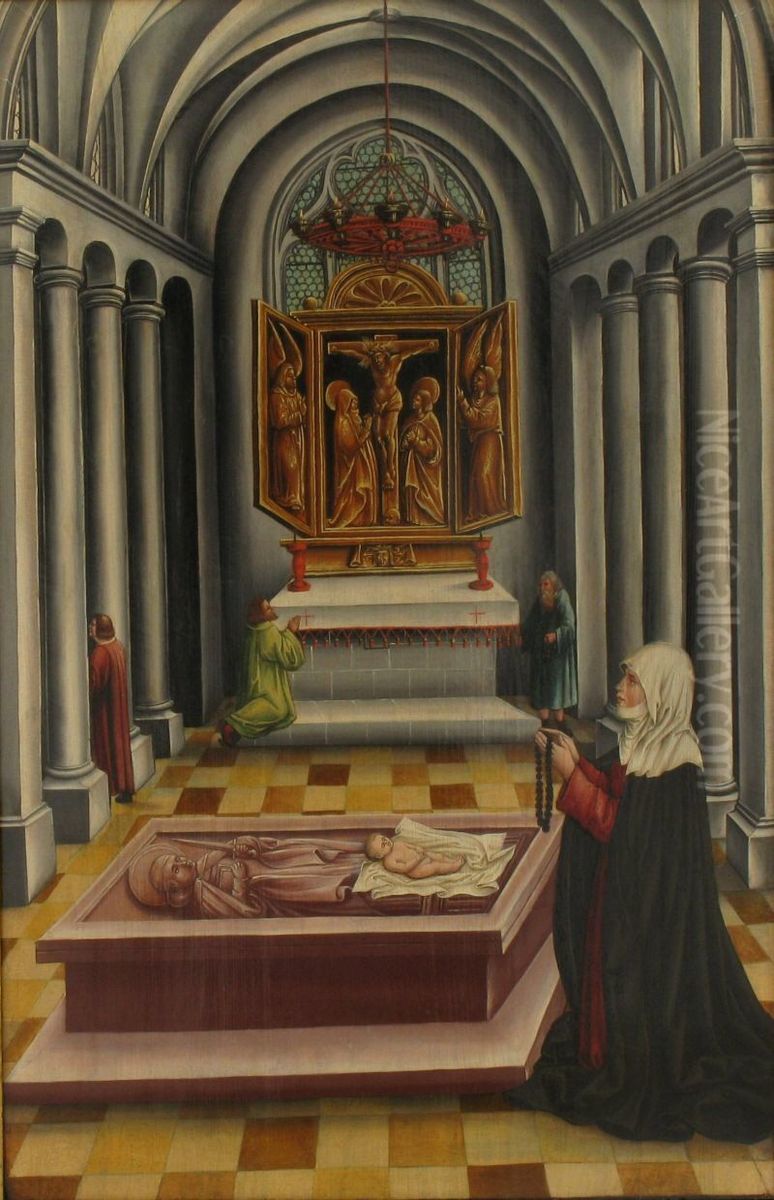 Auferweckung eines totgeborenen Kindes auf dem Grab des hl. Petrus von Mailand Oil Painting by Thoman Burgkmair