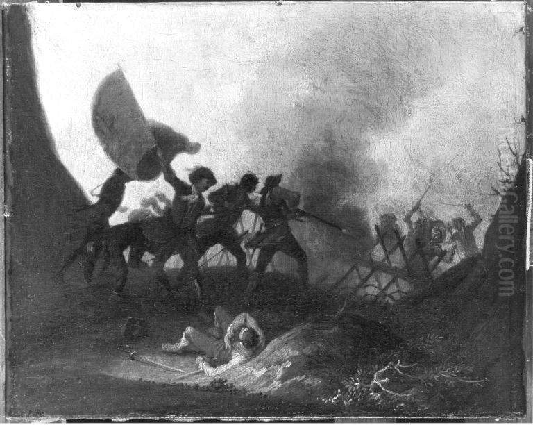 Gefecht an einem Verhau Oil Painting by Rugendas, Georg Philipp I