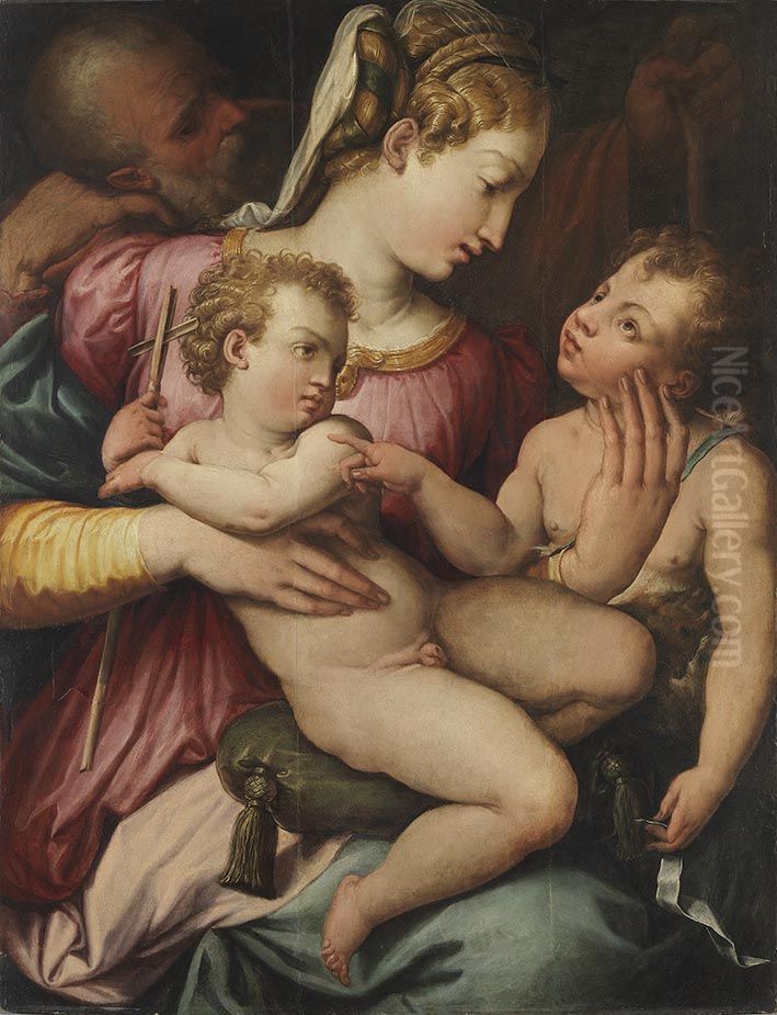 Heilige Familie mit dem Johannesknaben Oil Painting by Giorgio Vasari